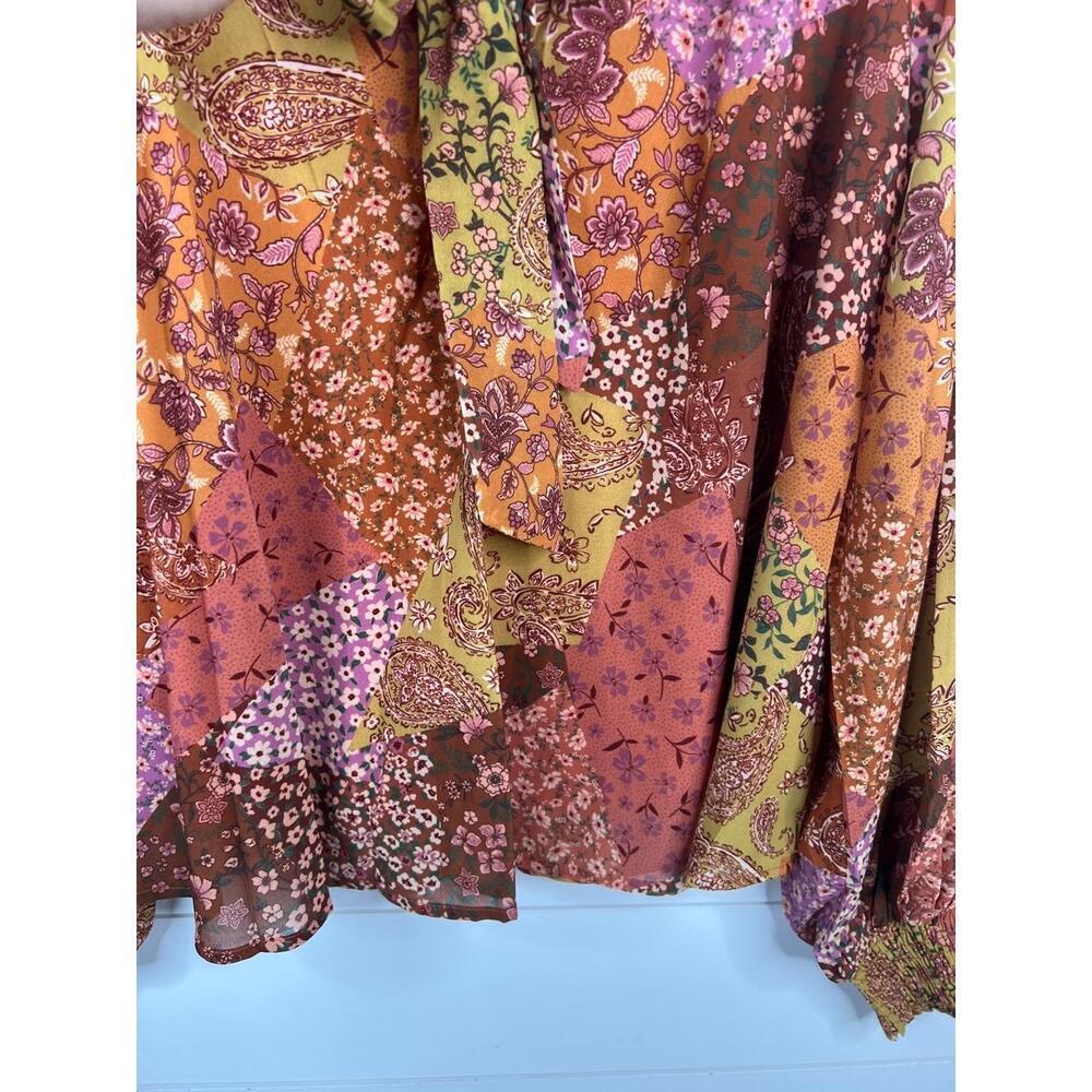 Aura Floral Patchwork Blouse in Warm Tones - Picture 8 of 15